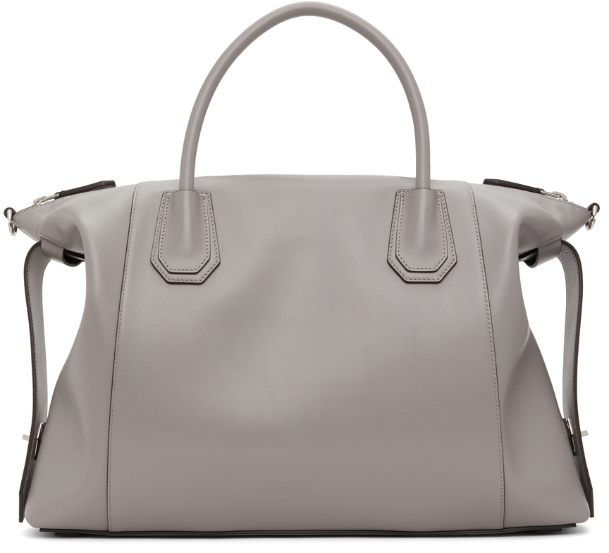 Givenchy Antigona Medium Soft-grained Leather Tote In Pearl Grey