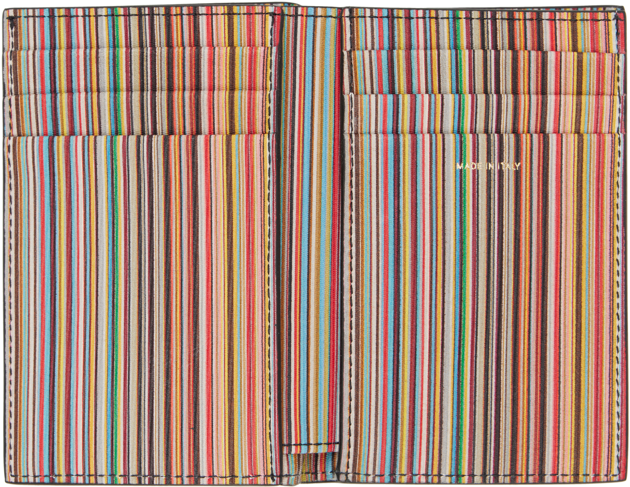 Paul Smith Black Signature Stripe Interior Credit Card Wallet