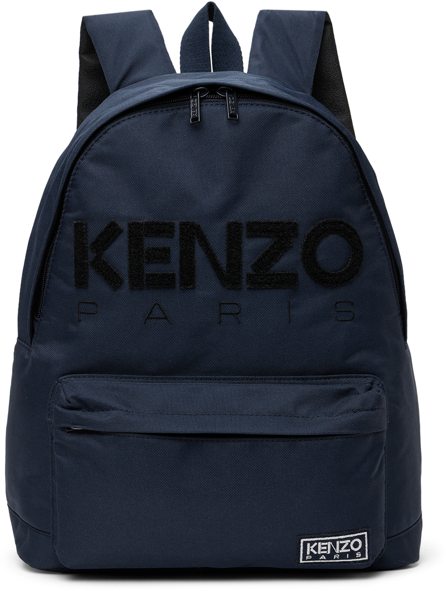 Kenzo Kids Navy Kenzo Paris Embroidered Backpack Realry A