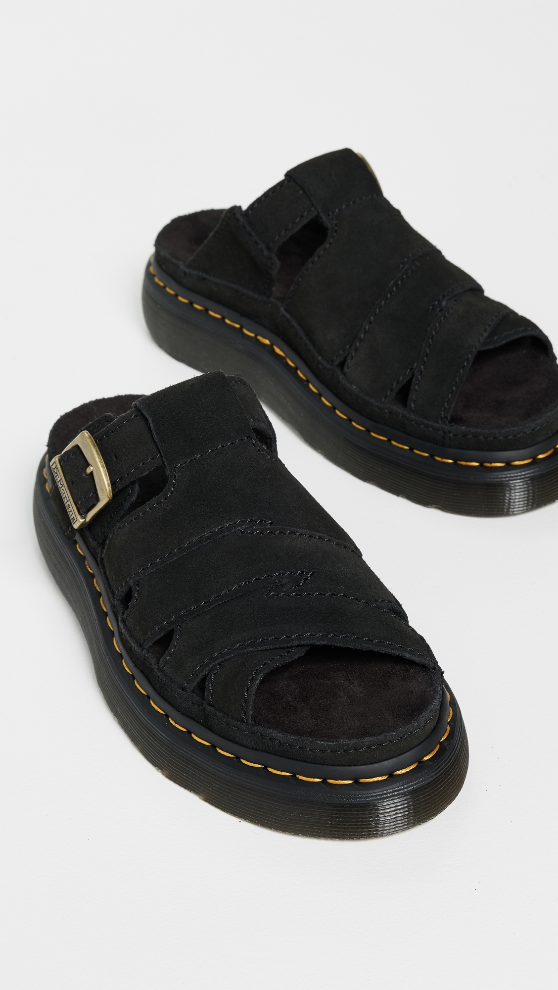 Dr. Martens Maxxy Slide Black Eh Suede Sandals Black