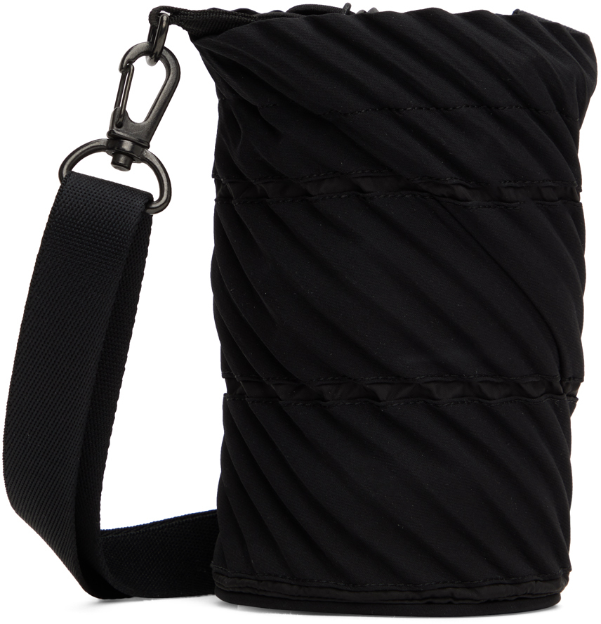 Pleats Please Issey Miyake black drawstring shoulder bag - Realry: A global  fashion sites aggregator