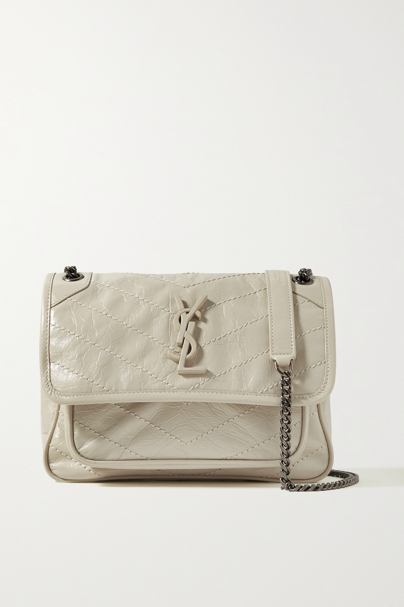 Saint Laurent Niki Baby Mini Crinkled Glossed-leather Shoulder Bag