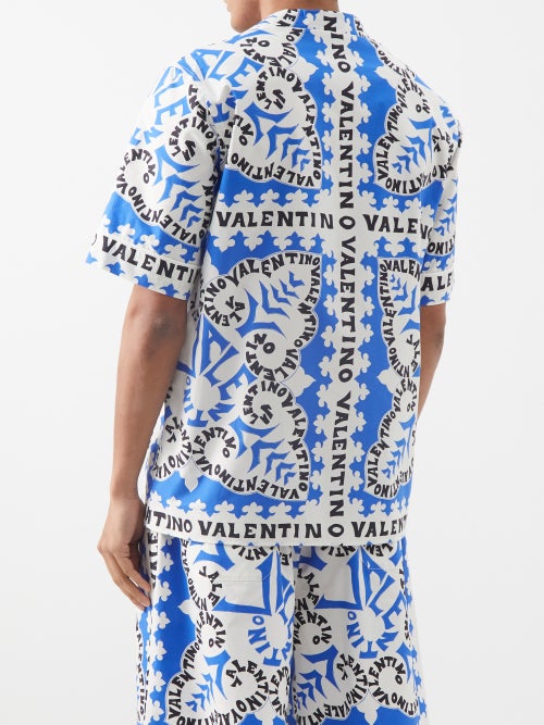 Valentino White & Blue Mini Bandana Shirt