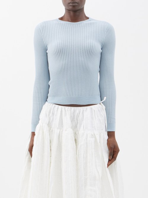 Cecilie Bahnsen Jayla backless ribbed-knit top - Realry: A global