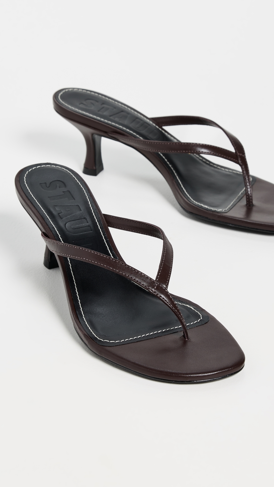 Freja Thong Kitten Heel Sandals Espresso