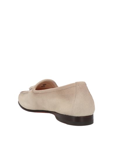 Santoni Goodyear Man Loafers Beige Size 8 Leather