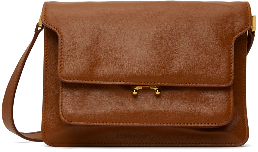 Marni Brown Medium Soft Trunk Shoulder Bag