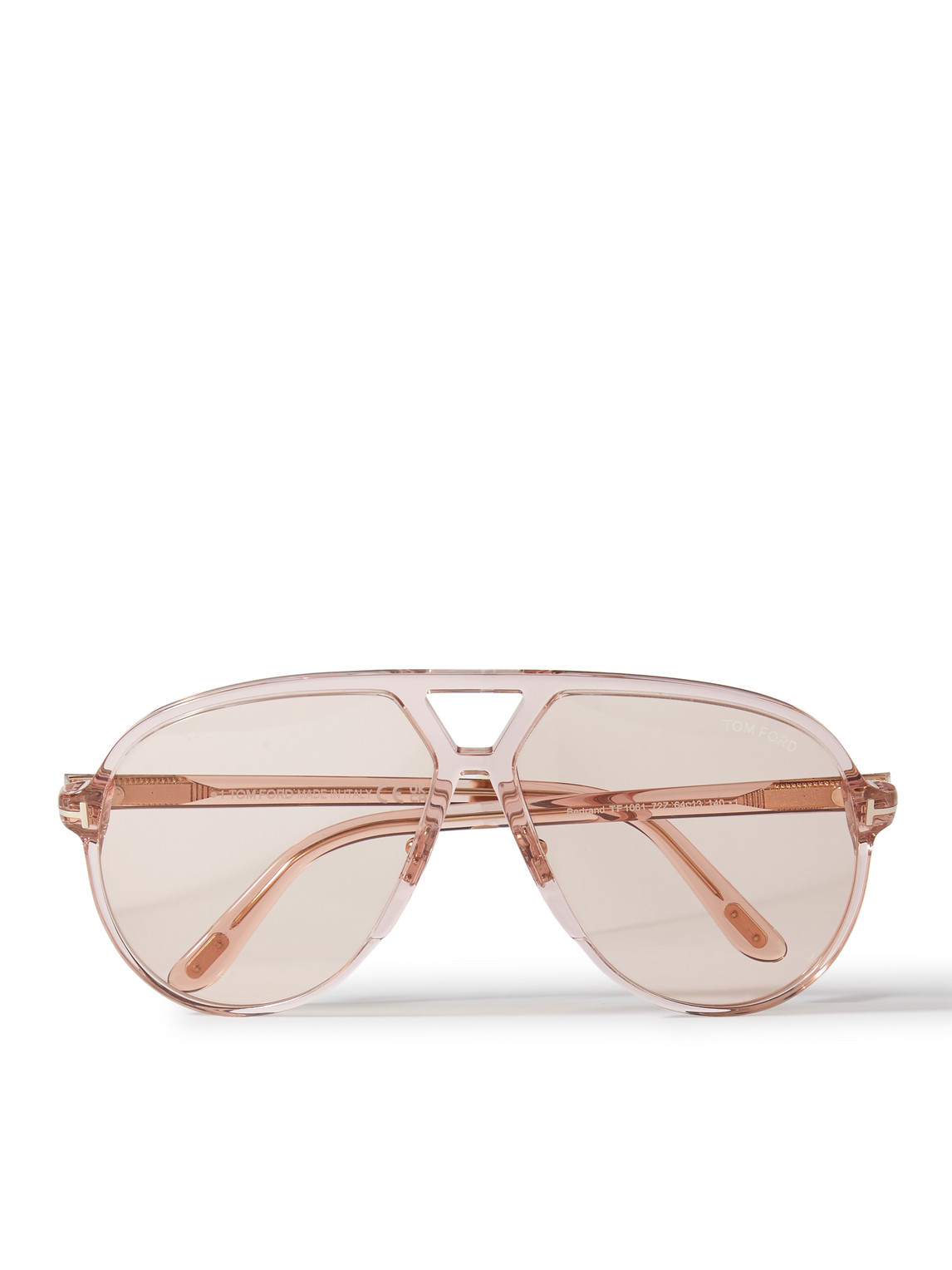 Aviator-style acetate and gold-tone sunglasses