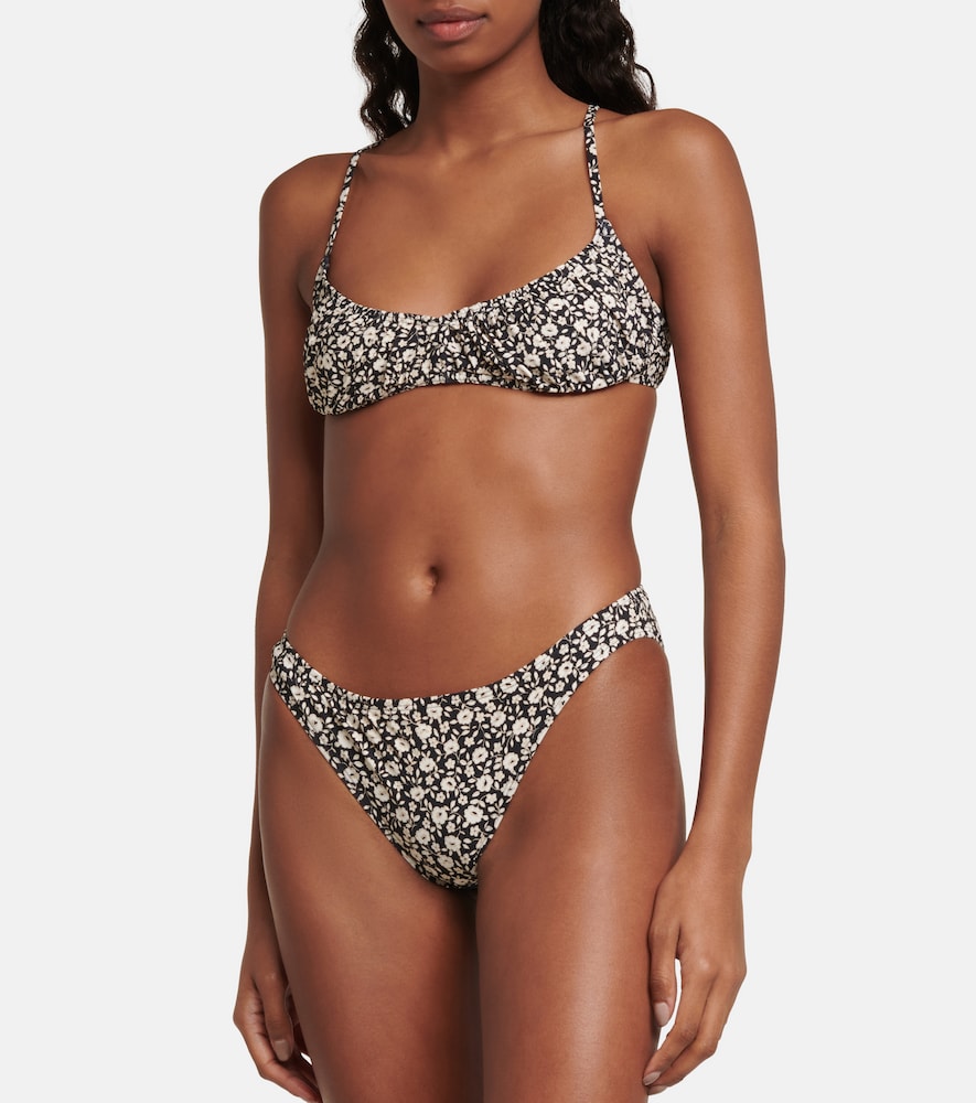 Floral low-rise bikini bottoms