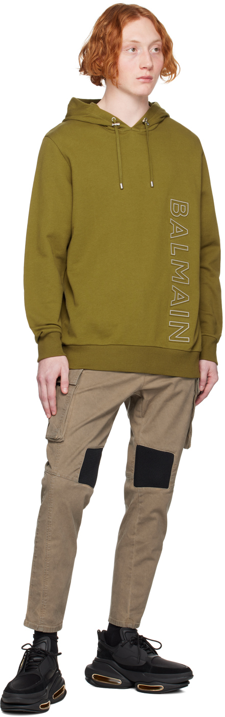 Khaki cotton hoodie