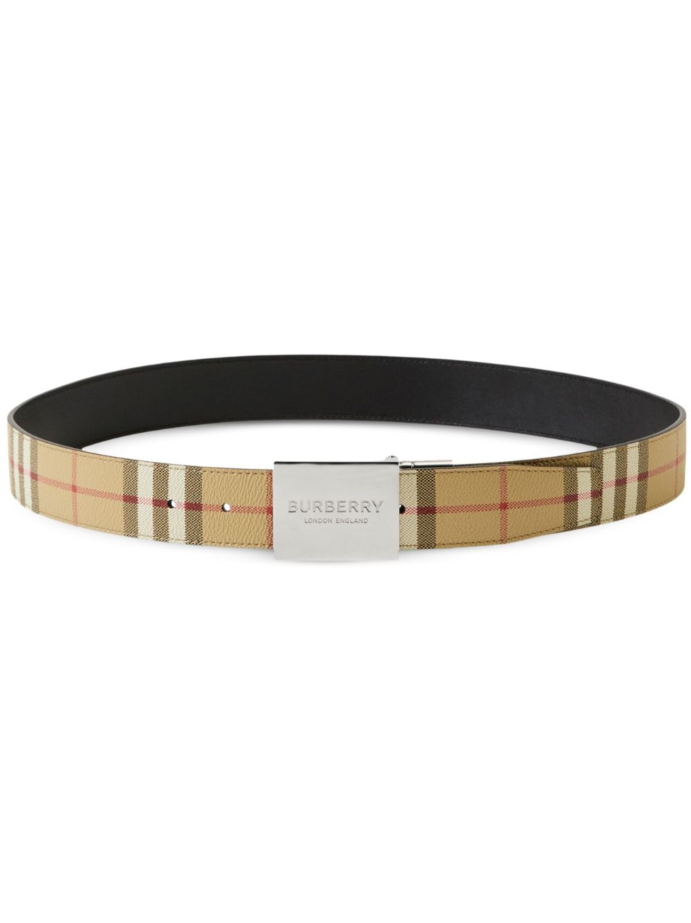 BURBERRY Reversible Vintage Check And Leather Belt