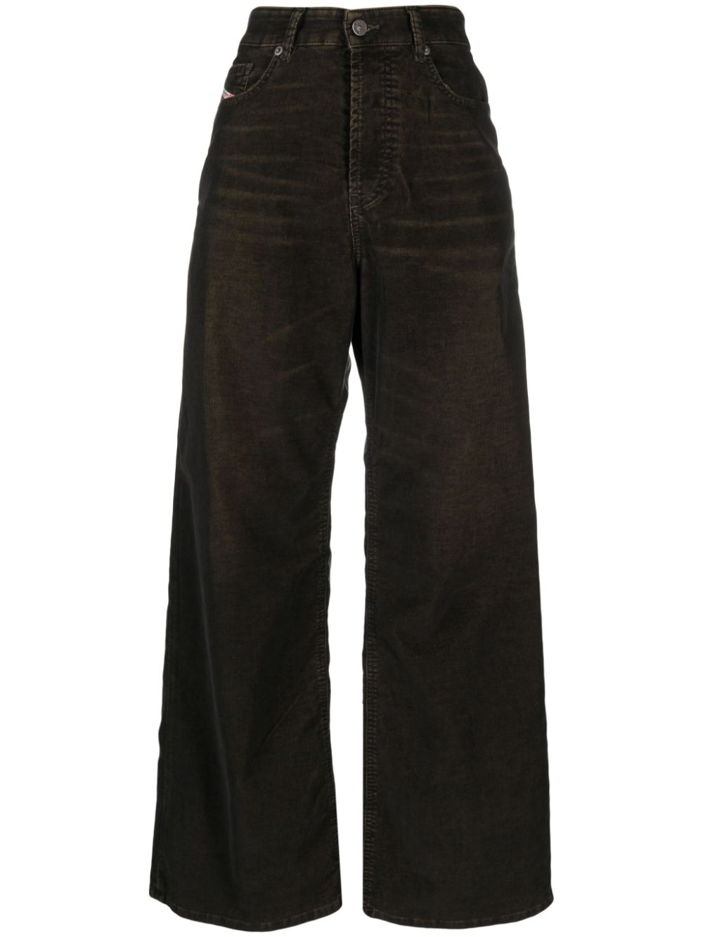 디젤 여성 low-rise wide-leg jeans - Brown A06926003GJ