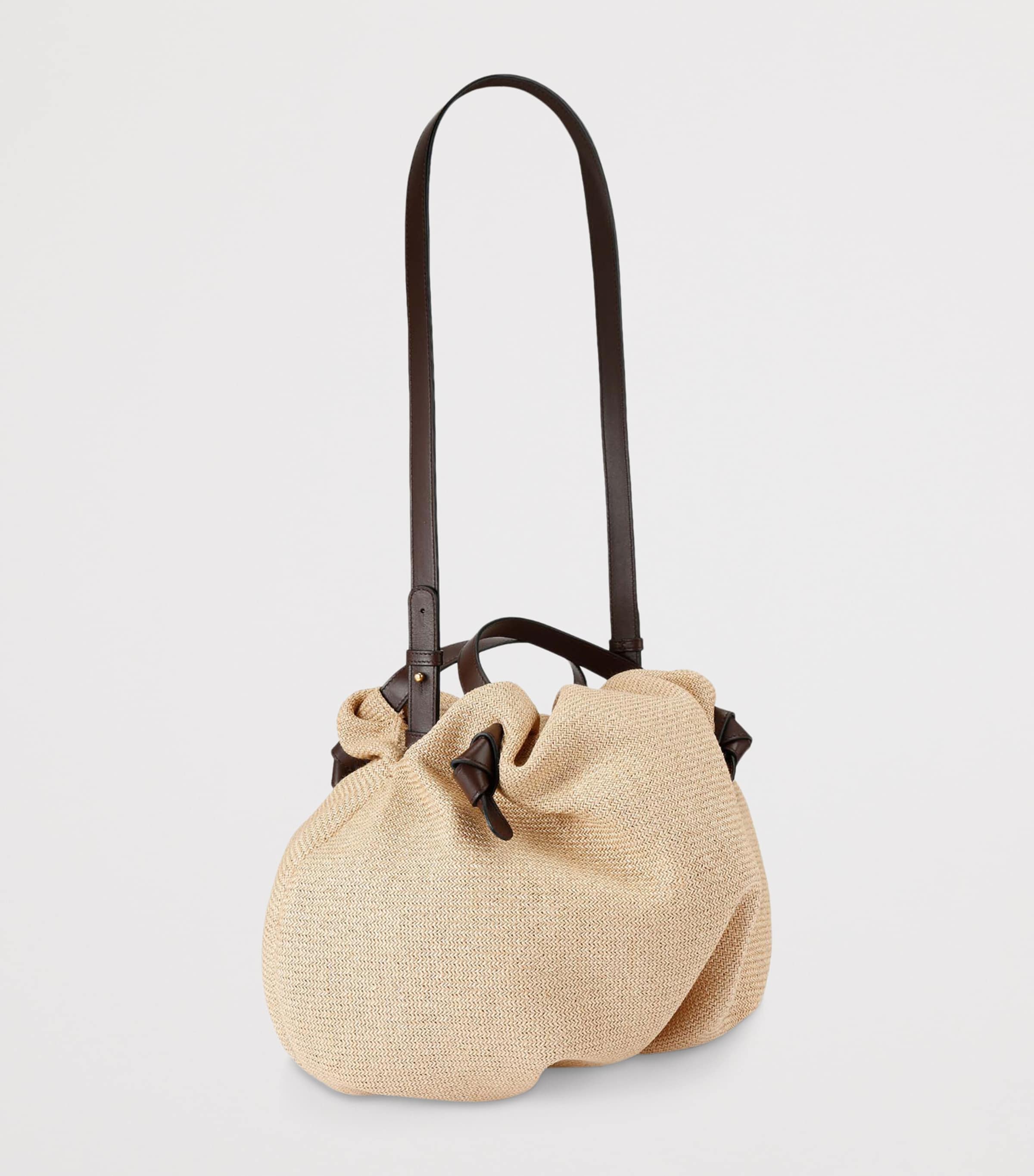 Raffia Taurus Dumpling Top-Handle Bag