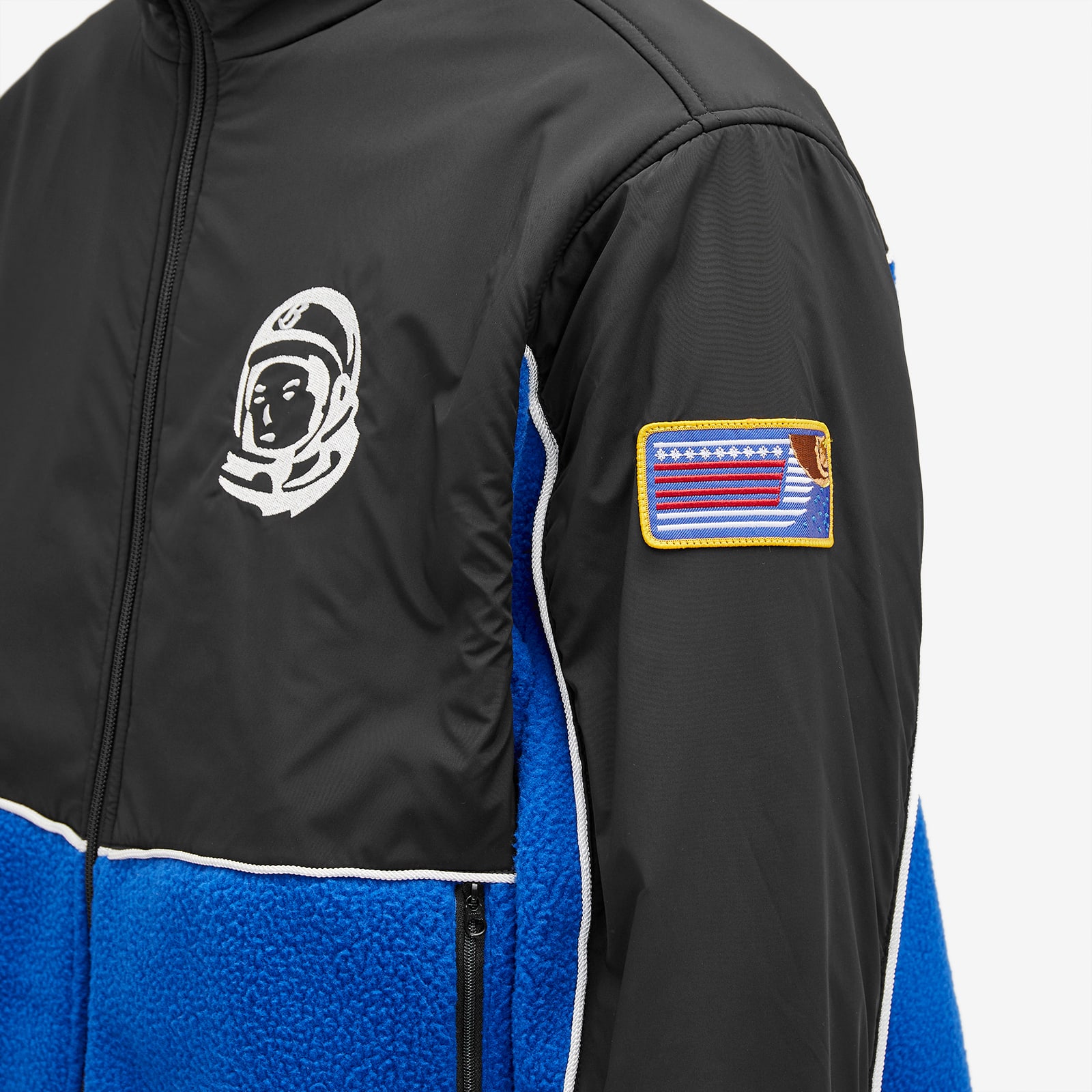 Men's Panelled Fleece Jacket in Blue