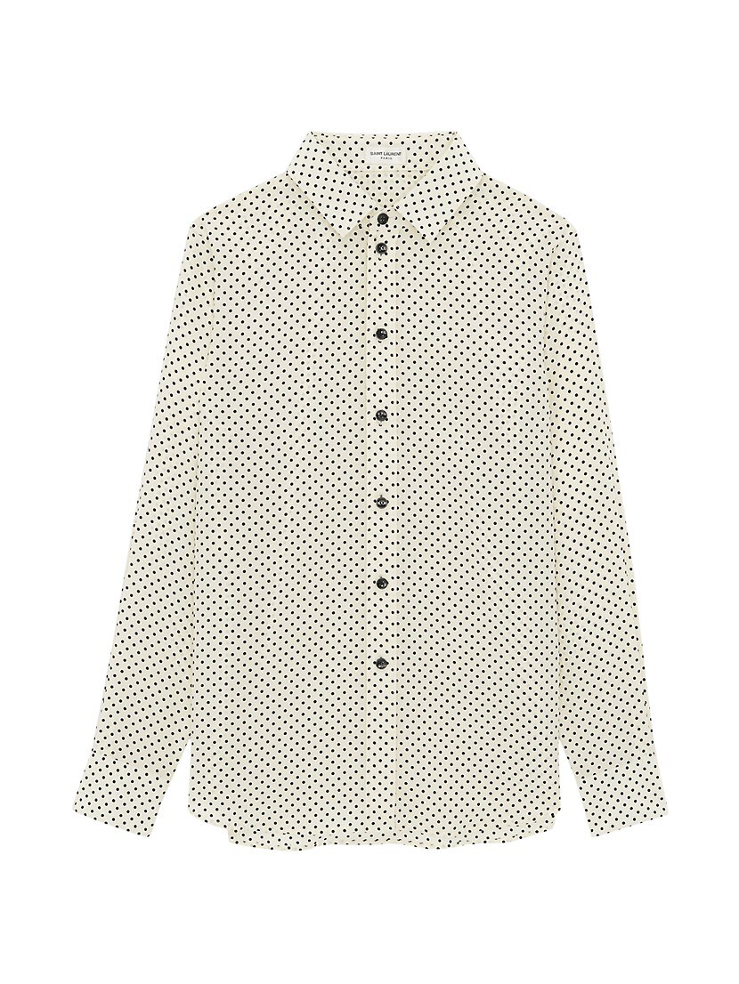Classic Shirt In Dotted Crepe De Chine
