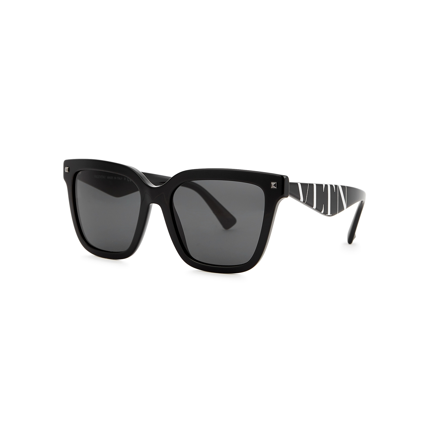 Valentino Garavani V Logo Black Square Frame Sunglasses