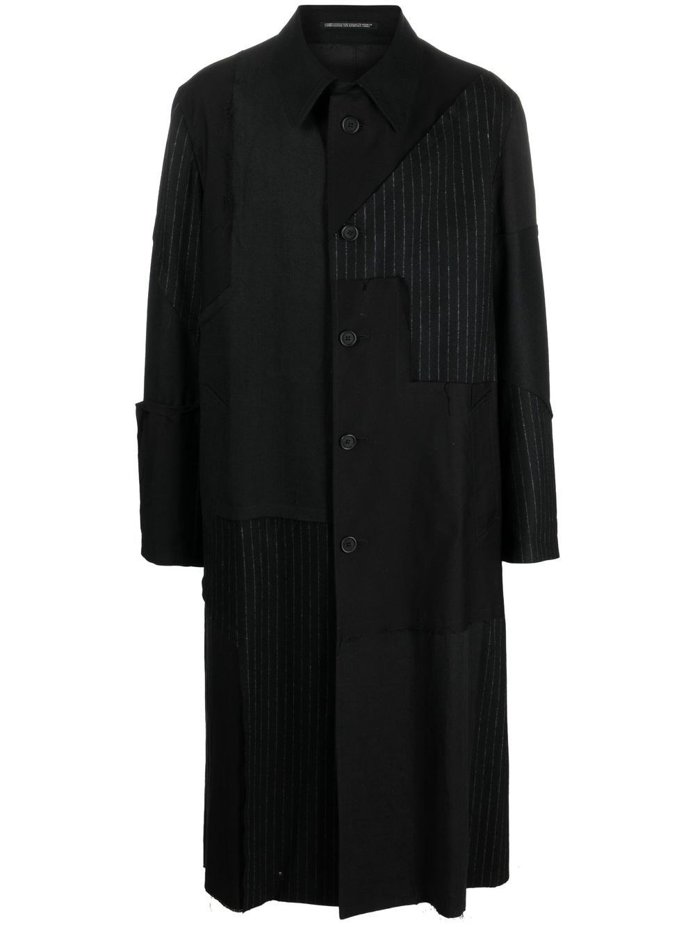 Y-3 patchwork single-breasted coat - Black - Realry: A global