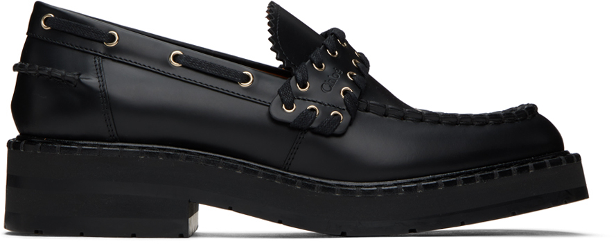Black noir loafers