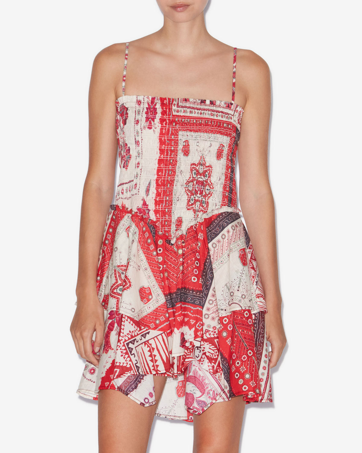 Anka Dress - Women - Red And Ecru - Size 40 - Marant Étoile
