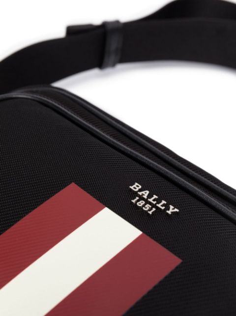 stripe-detail clutch bag, Bally