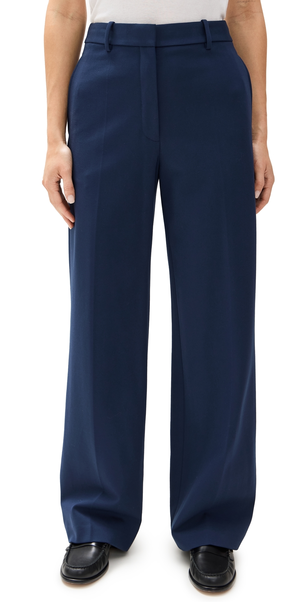 Classic Straight Knit Trousers Bright Navy