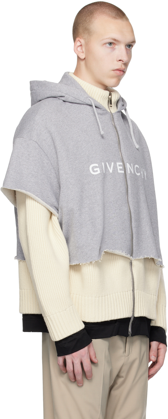 Beige layered hoodie