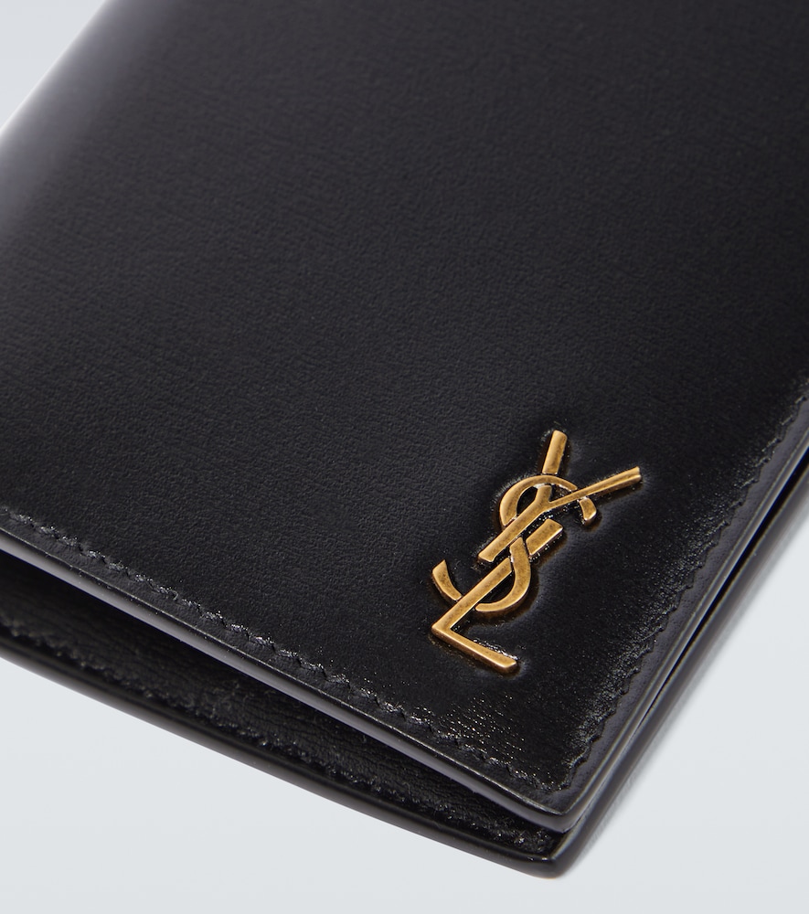 Tiny Cassandre Leather Passport Holder in Black - Saint Laurent