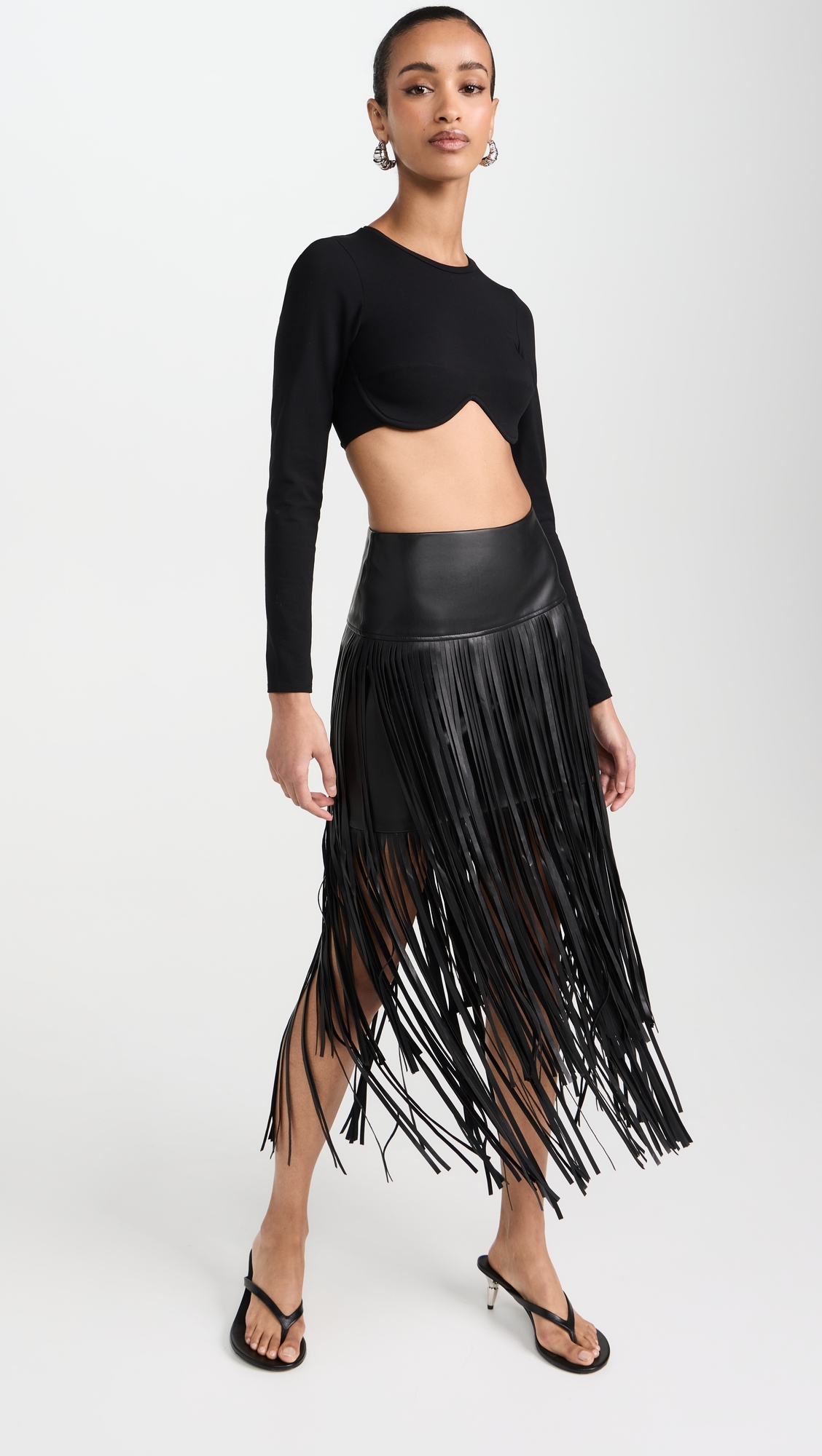 Karolina Fringe Skirt Black