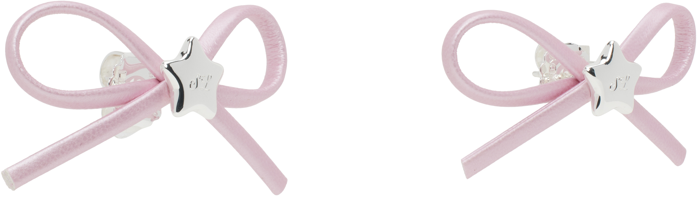 Sandy Liang Pink & Silver Ume Earrings