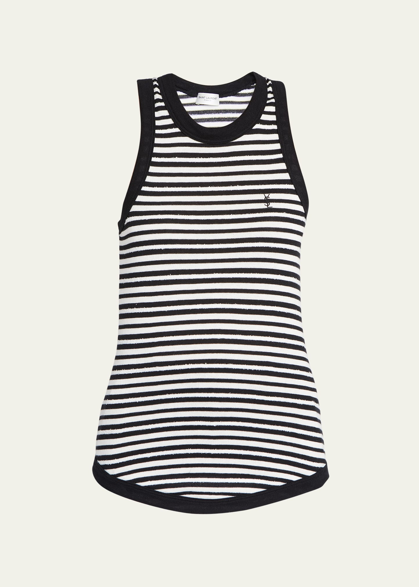Saint Laurent Striped Monogram Shirt - ShopStyle Tops