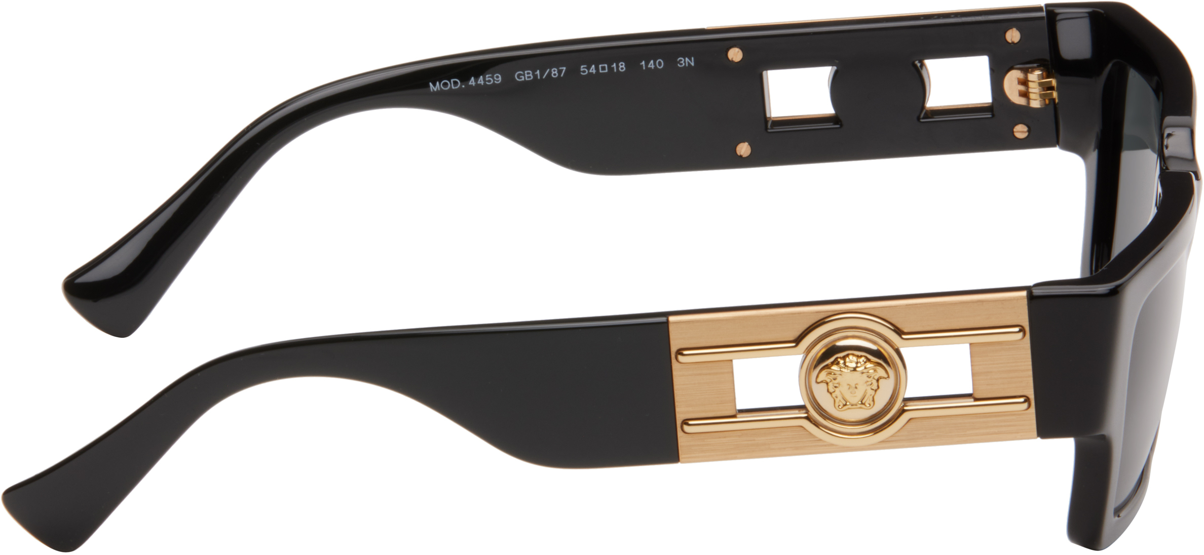 Versace Black Rectangle Acetate Sunglasses