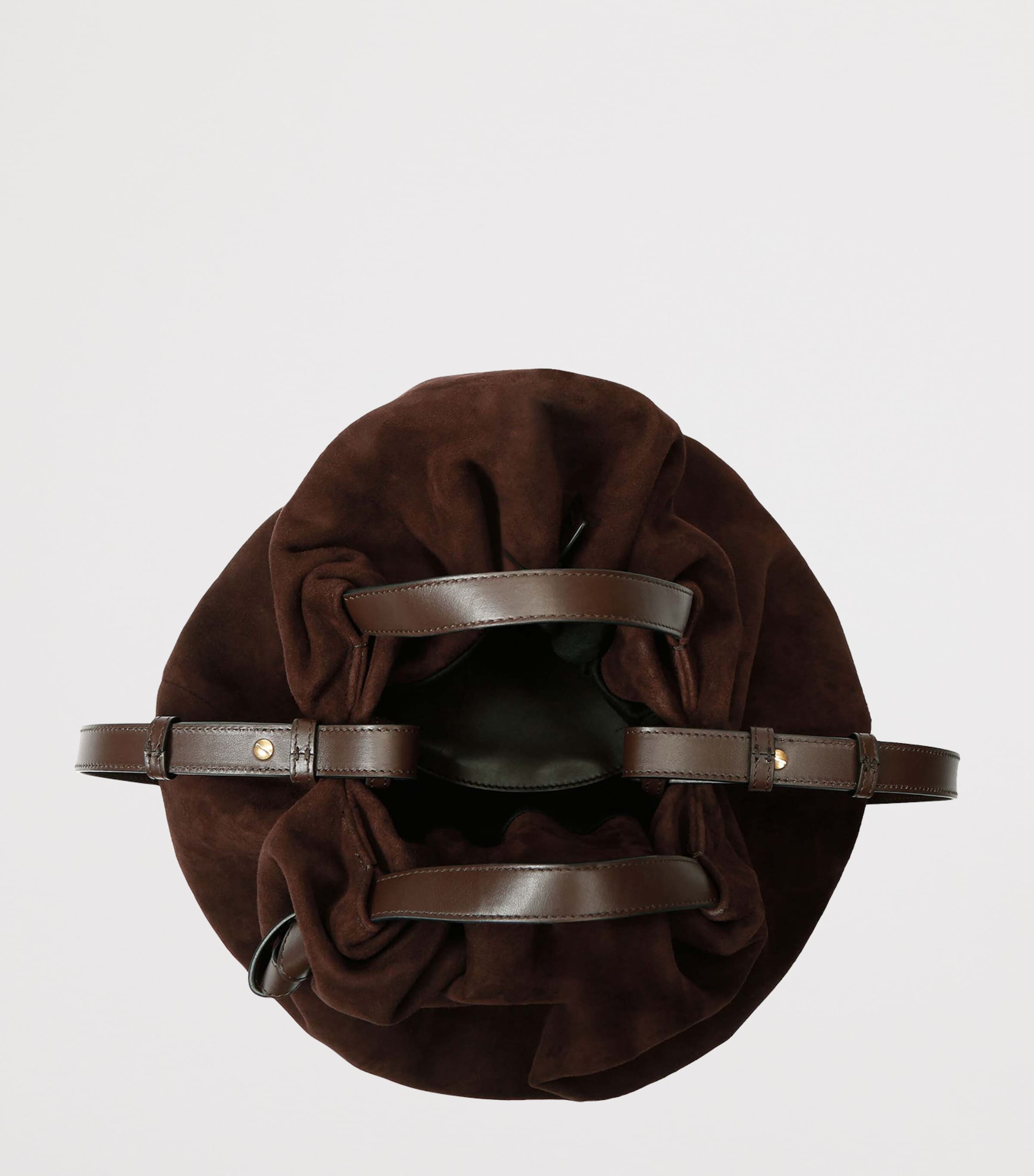Suede Taurus Dumpling Top-Handle Bag