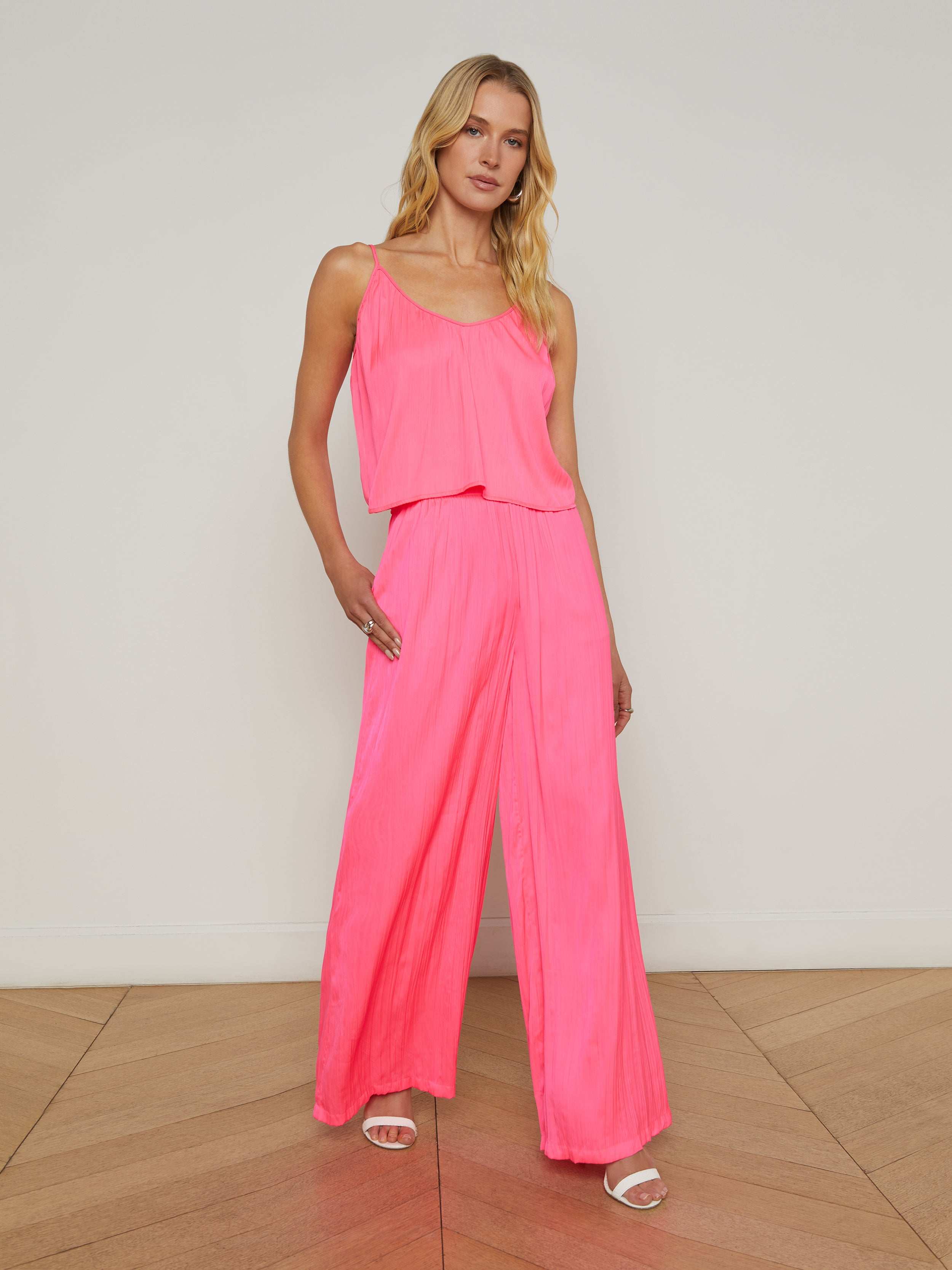 Aoi Cropped Camisole In Shocking Pink