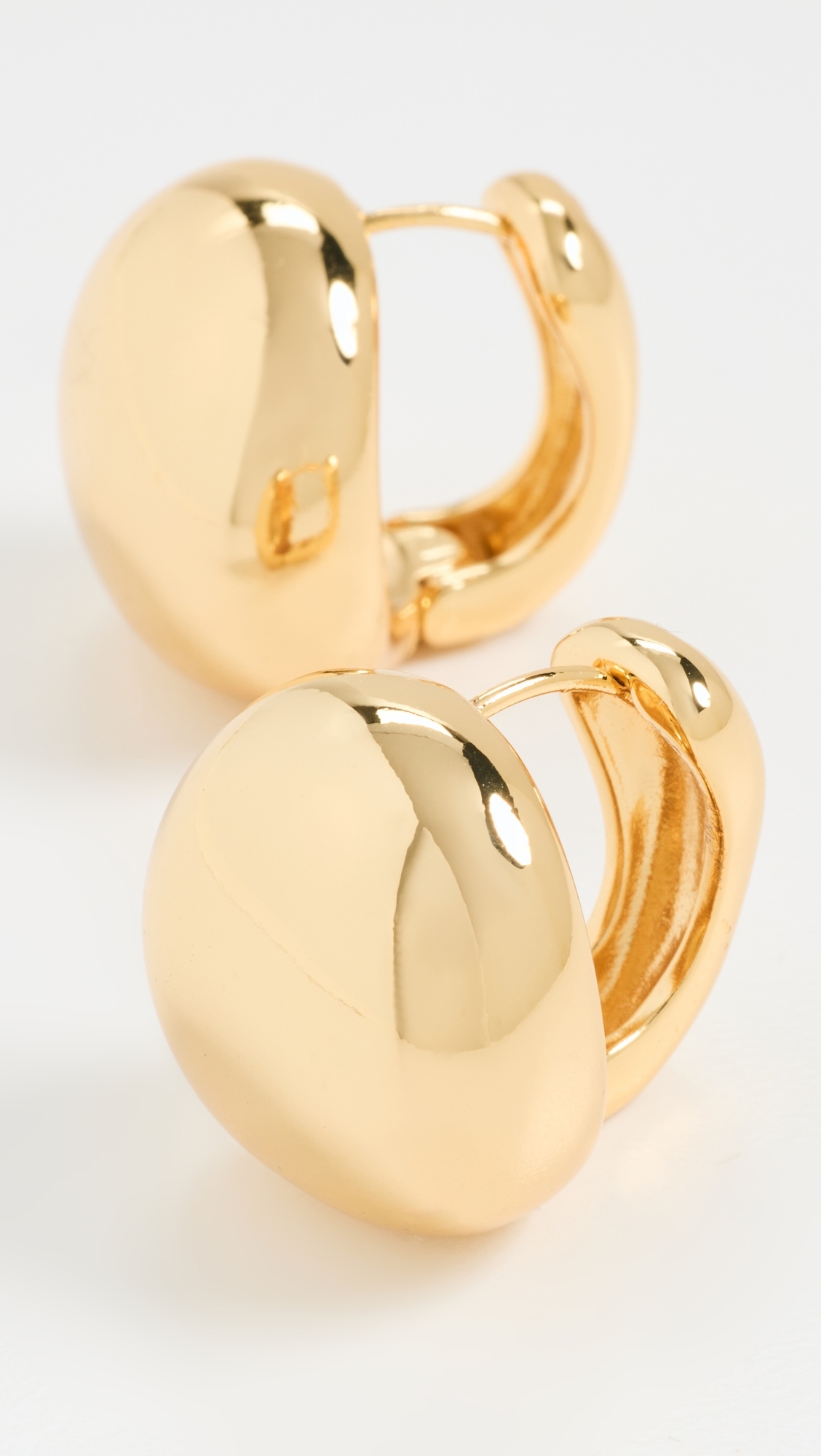 3/4 Polished Gold Domed Pierced Earrings Polished Gold One Size