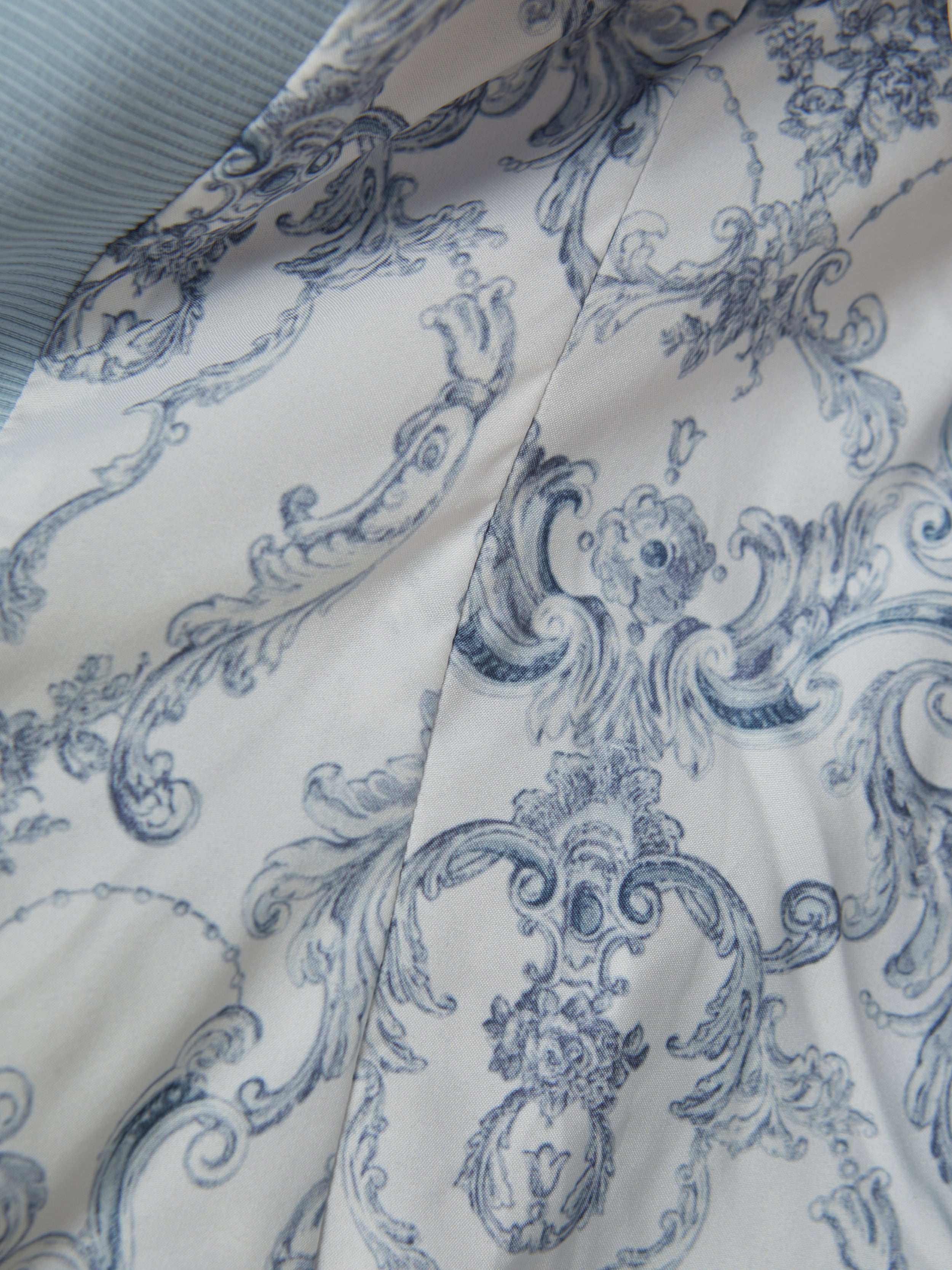 Brooke Open-Front Blazer In Blue Fog/scroll Toile