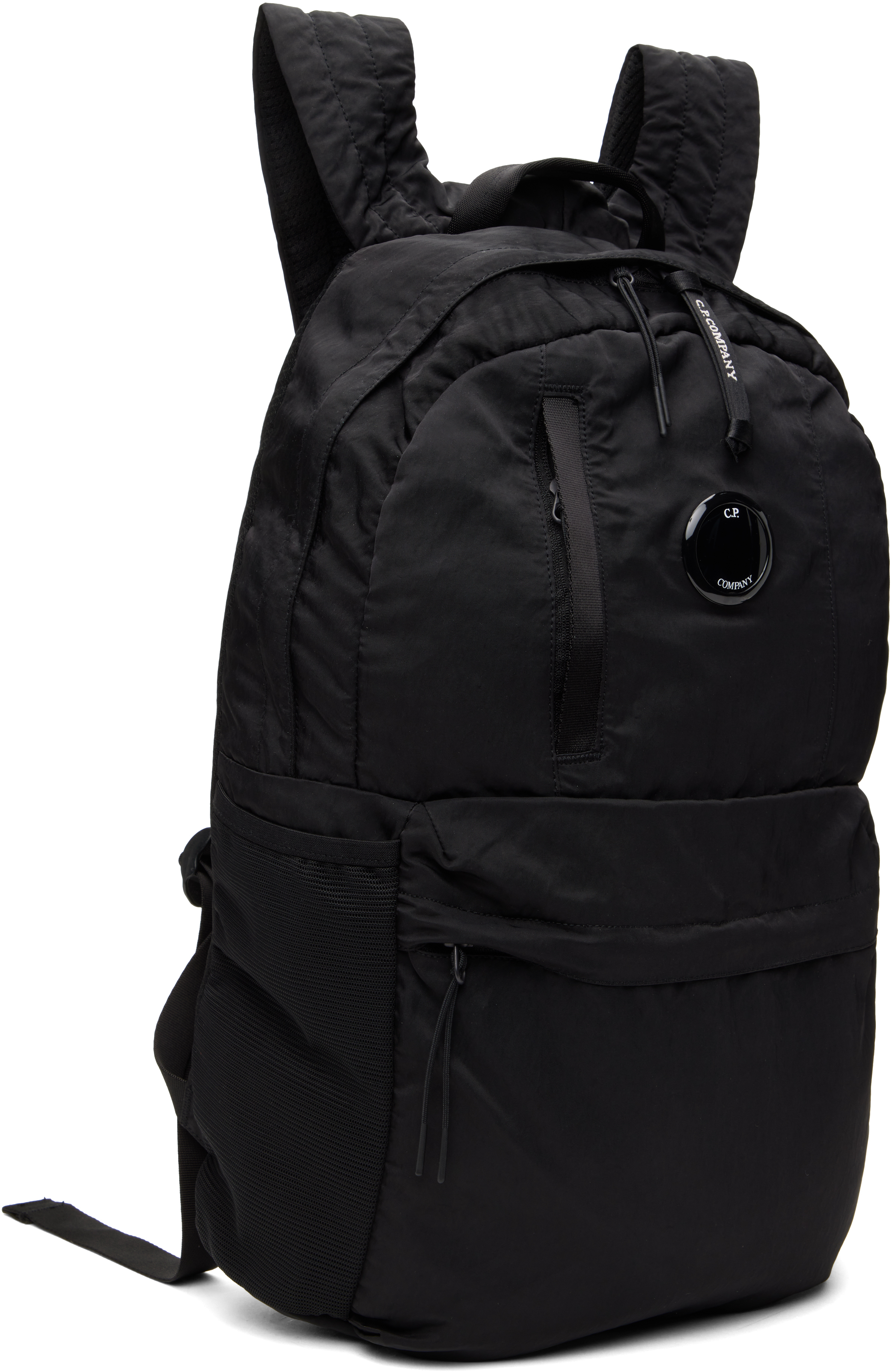 C. P. Company Black Nylon B Lens Backpack