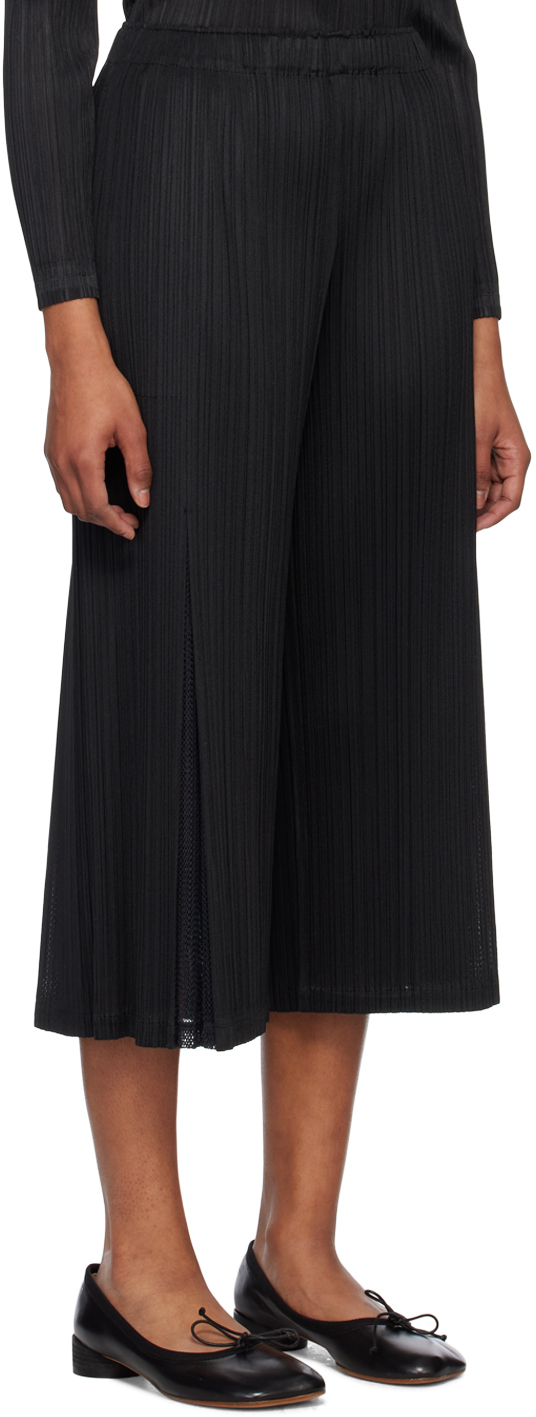 Pleats Please Issey Miyake Cropped Pleated Trousers in Gray