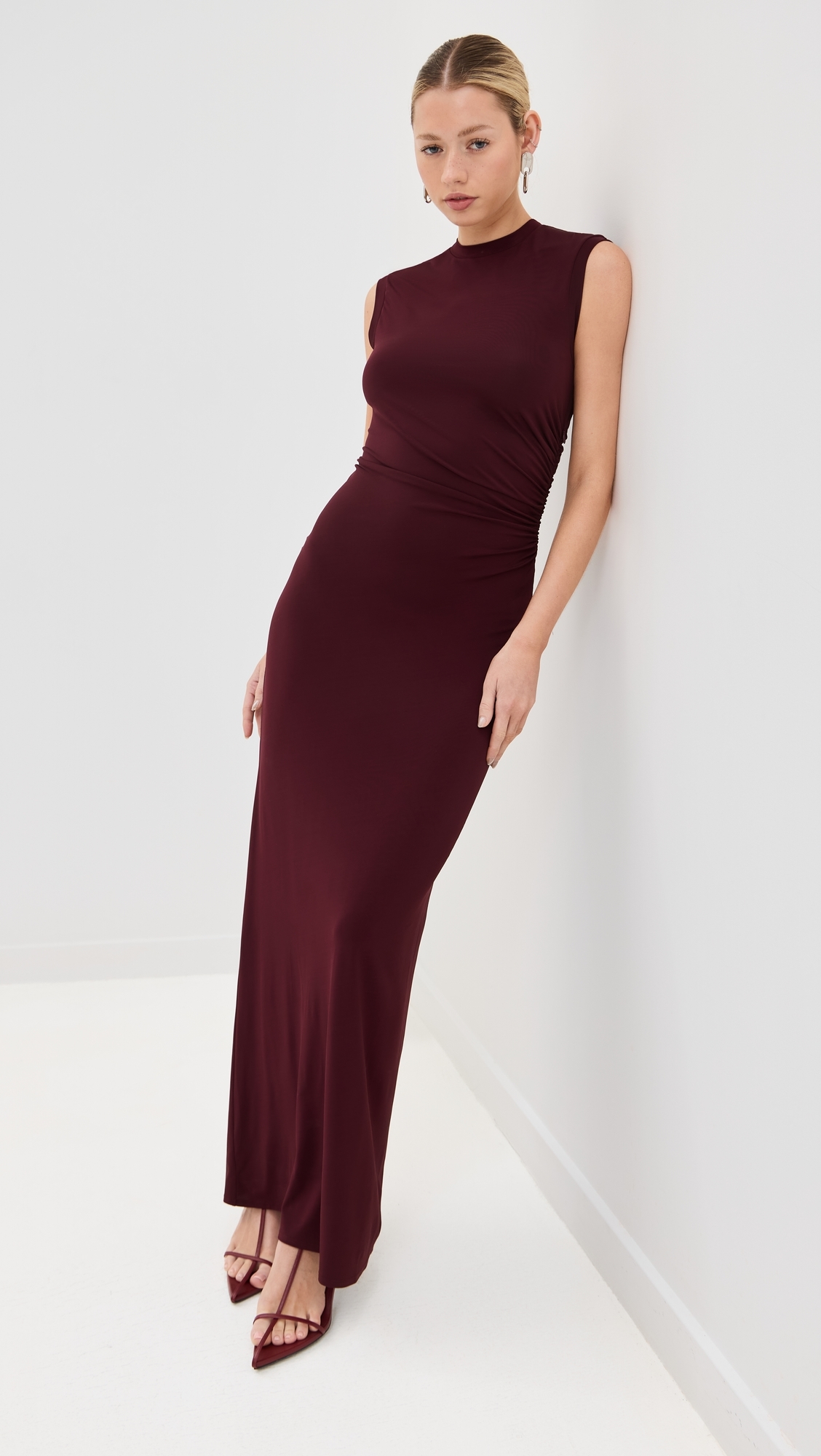 Fluid Jersey Dress Dark Cherry