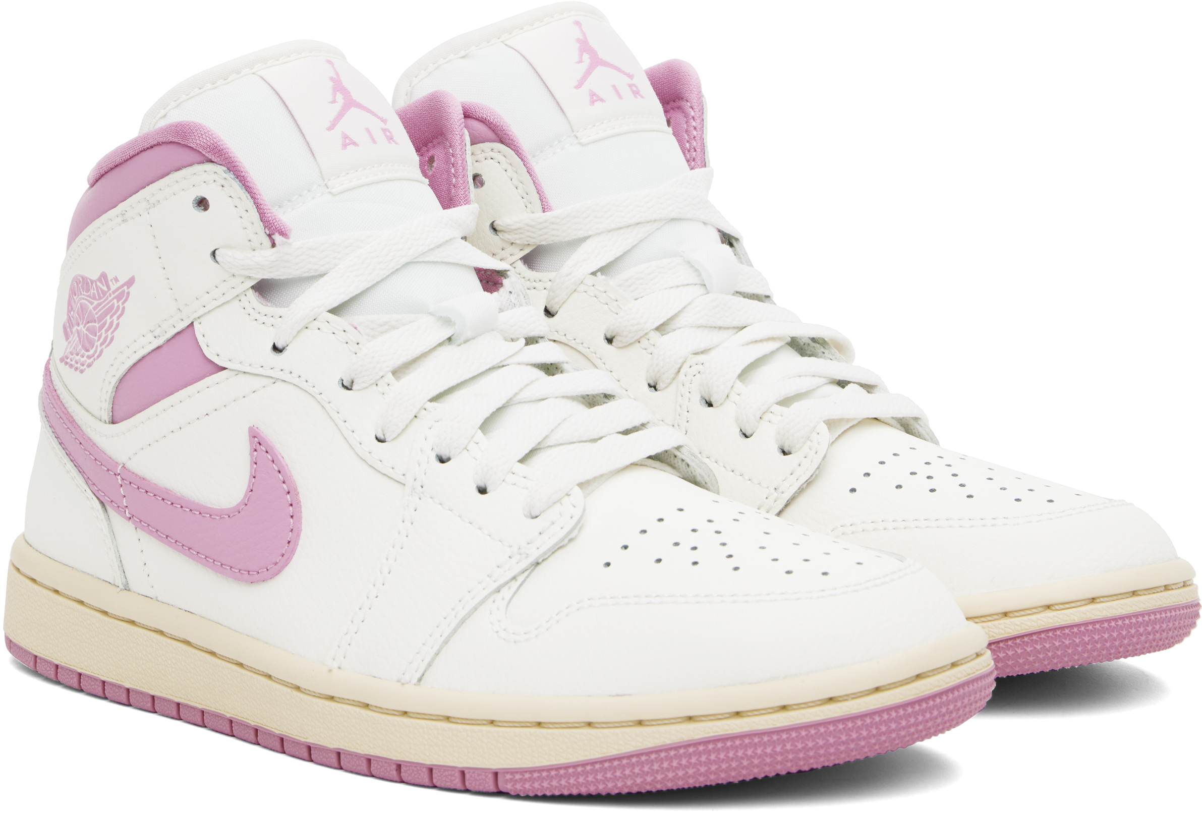 Nike Jordan Pink & White Air Jordan 1 Mid Sneakers