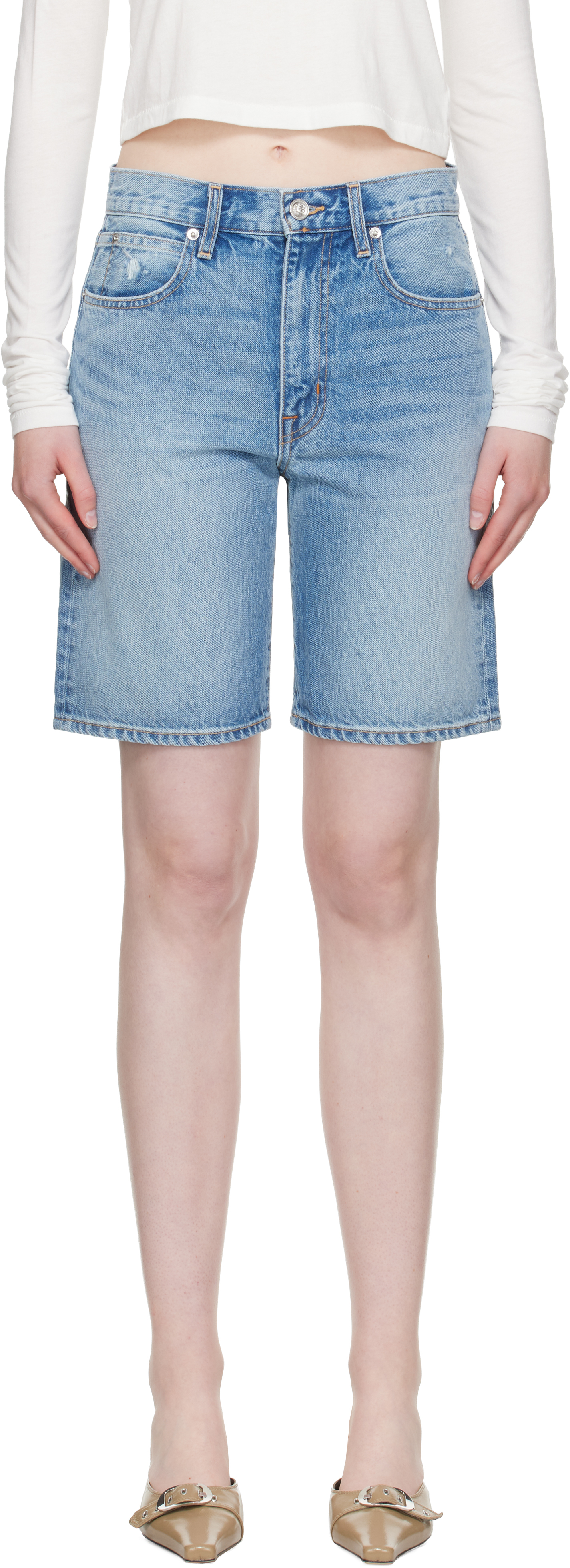 SLVRLAKE Blue Bermuda Denim Shorts