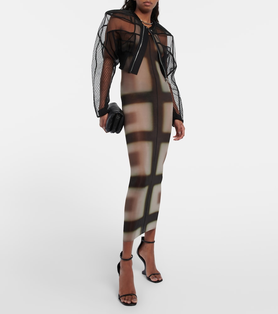 Rick Owens Printed sheer midi dress