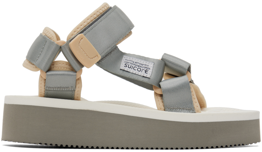 Suicoke Gray & White Depa 2PO Sandals - Realry: Your Fashion