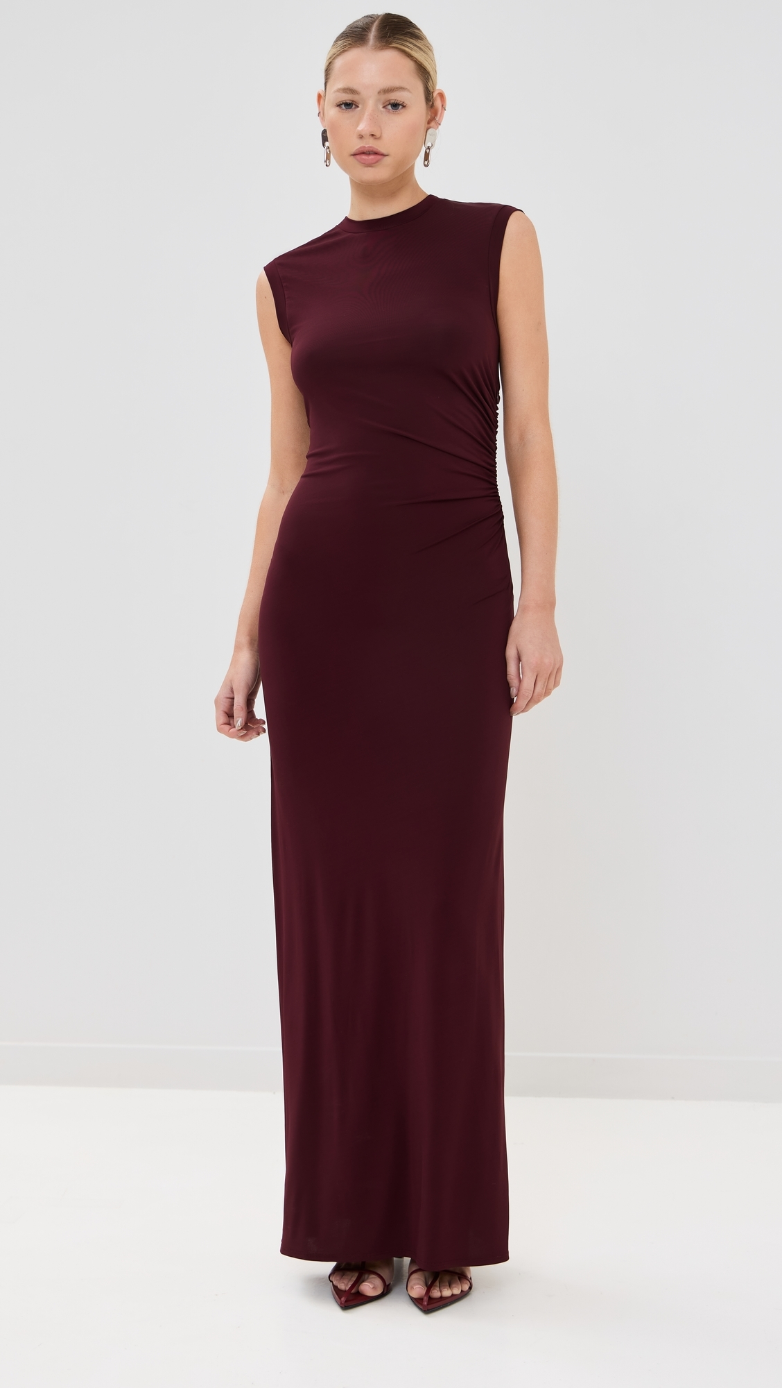 Fluid Jersey Dress Dark Cherry