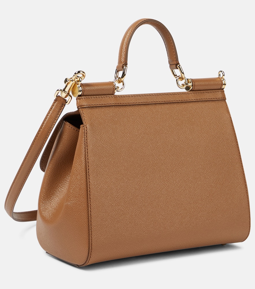 Dolce & Gabbana Sicily Medium Leather Shoulder Bag With Leather