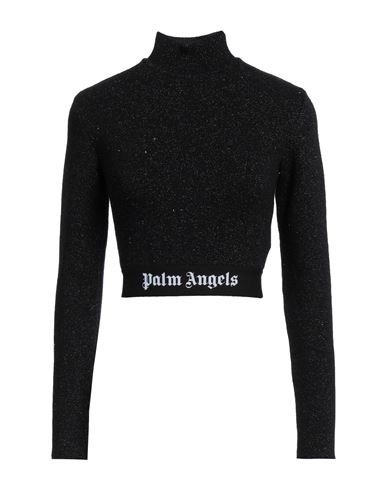Palm Angels Woman Turtleneck Black Size M Viscose, Synthetic fibers, Wool, Metallic fiber, Cashmere