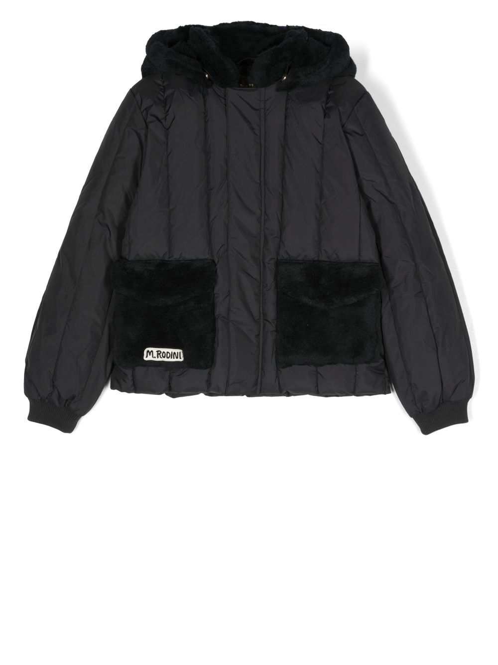 미니 로디니 logo-patch hooded jacket - Black 2271012799