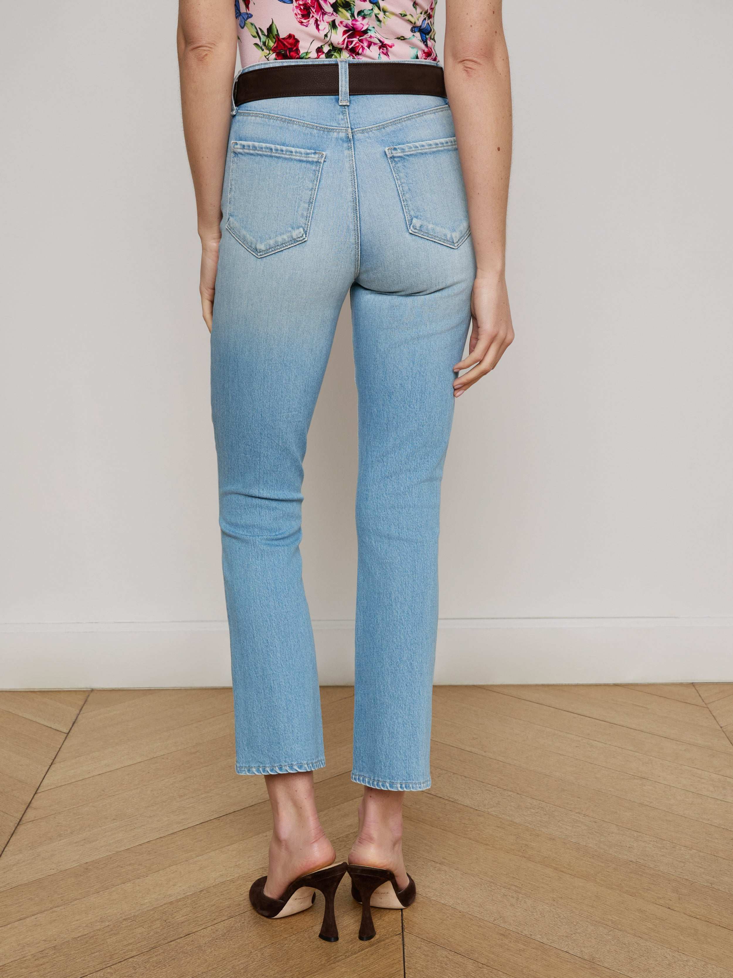 Mira Cropped Bootcut Jean In Barker