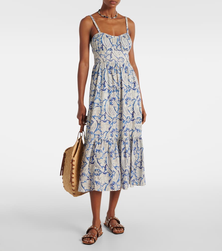 Nadine floral cotton-blend midi dress