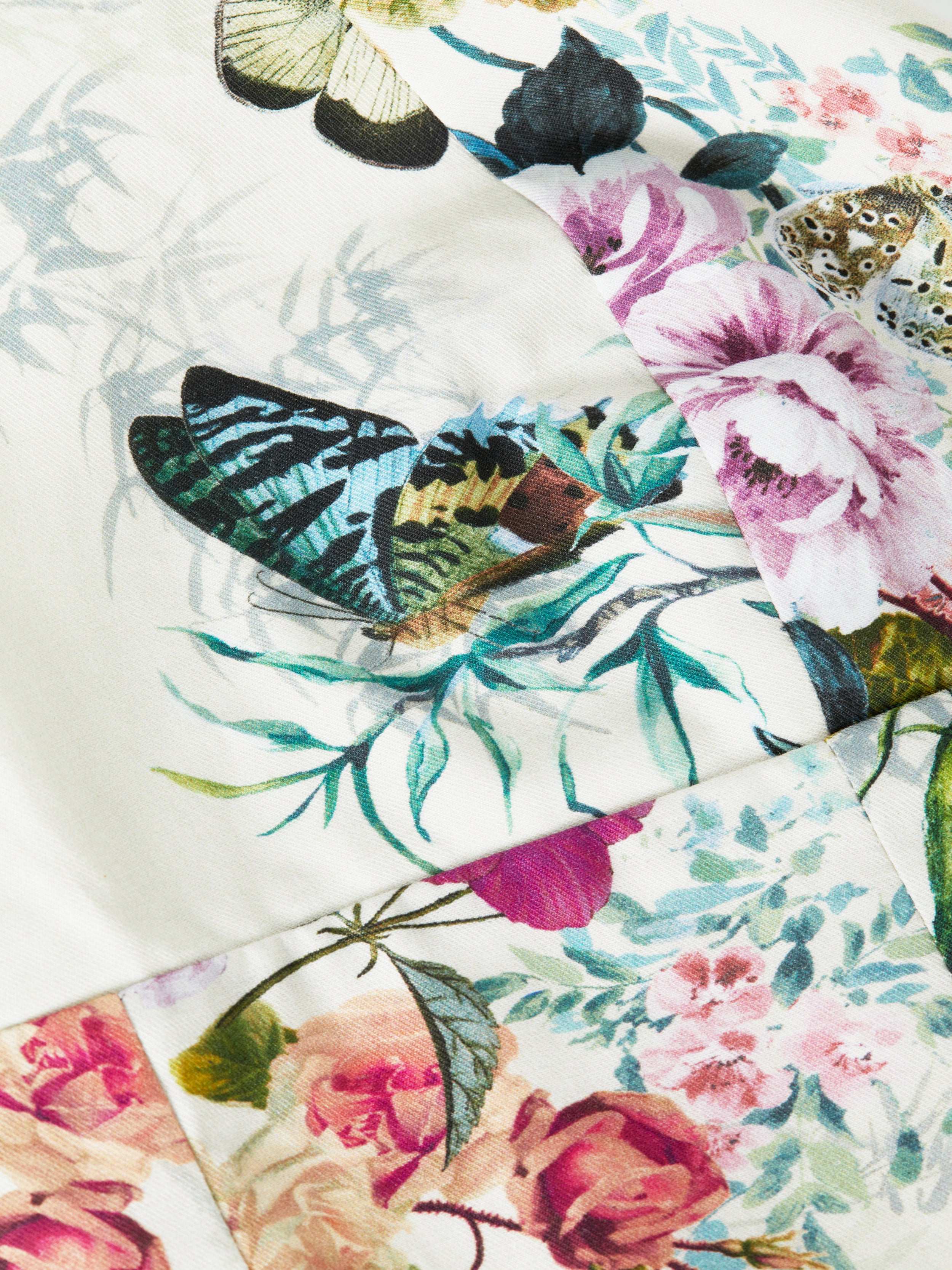 Kaori Poplin Bralette In Vintage White Multi Charonda Butterfly
