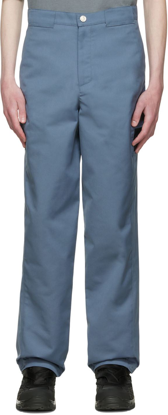 Affxwrks blue straight fit slacks - Realry: A global fashion sites